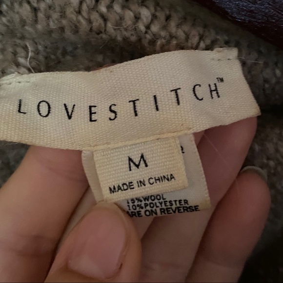 Lovestich Camel Speckled Knit Cardigan Sweater M - Picture 15 of 16